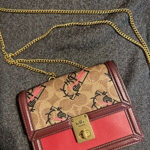 Mini Coach Crossbody Bag w/chain